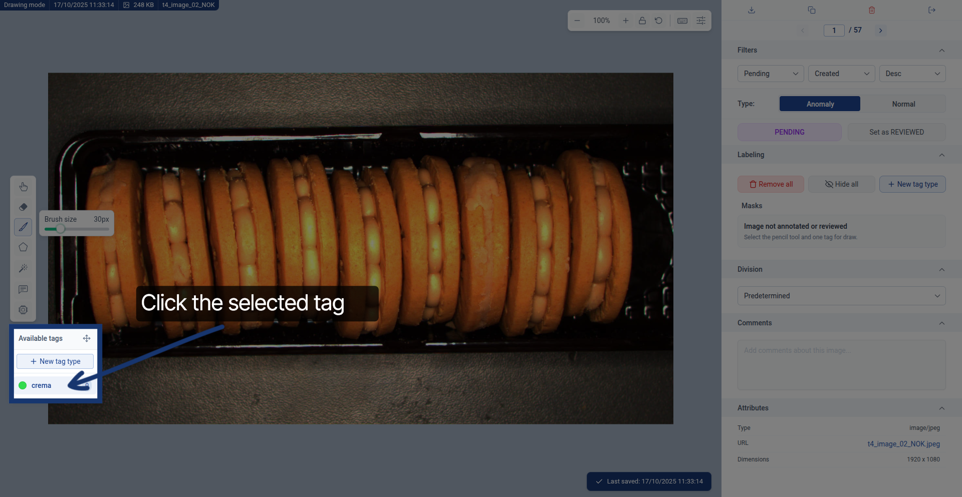 Choosing the Segmentation tag