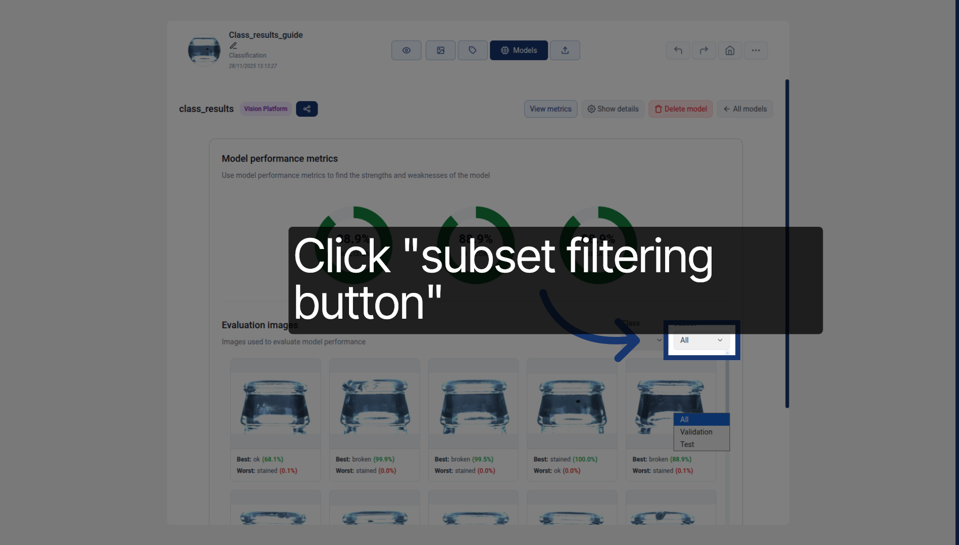 Choose Validation Test