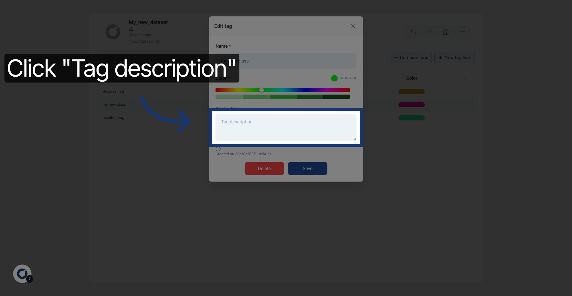 Edit Tag Description