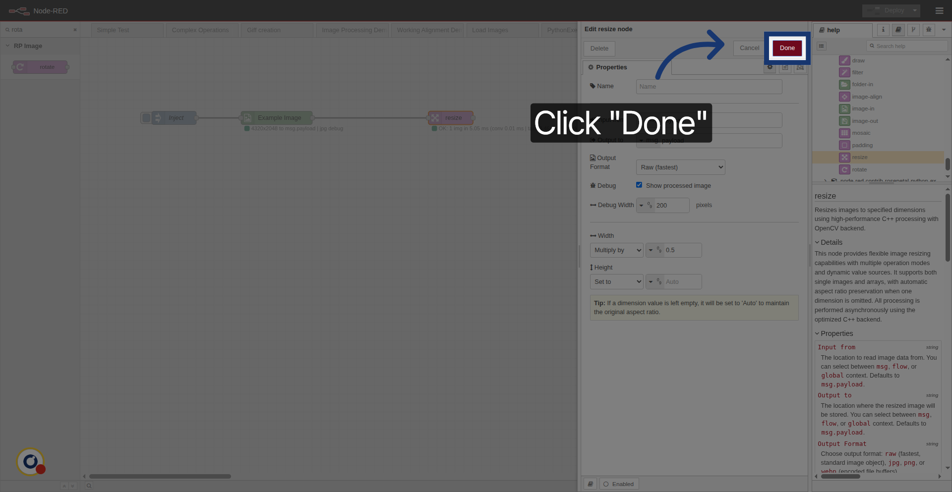 Save Resize Node Settings