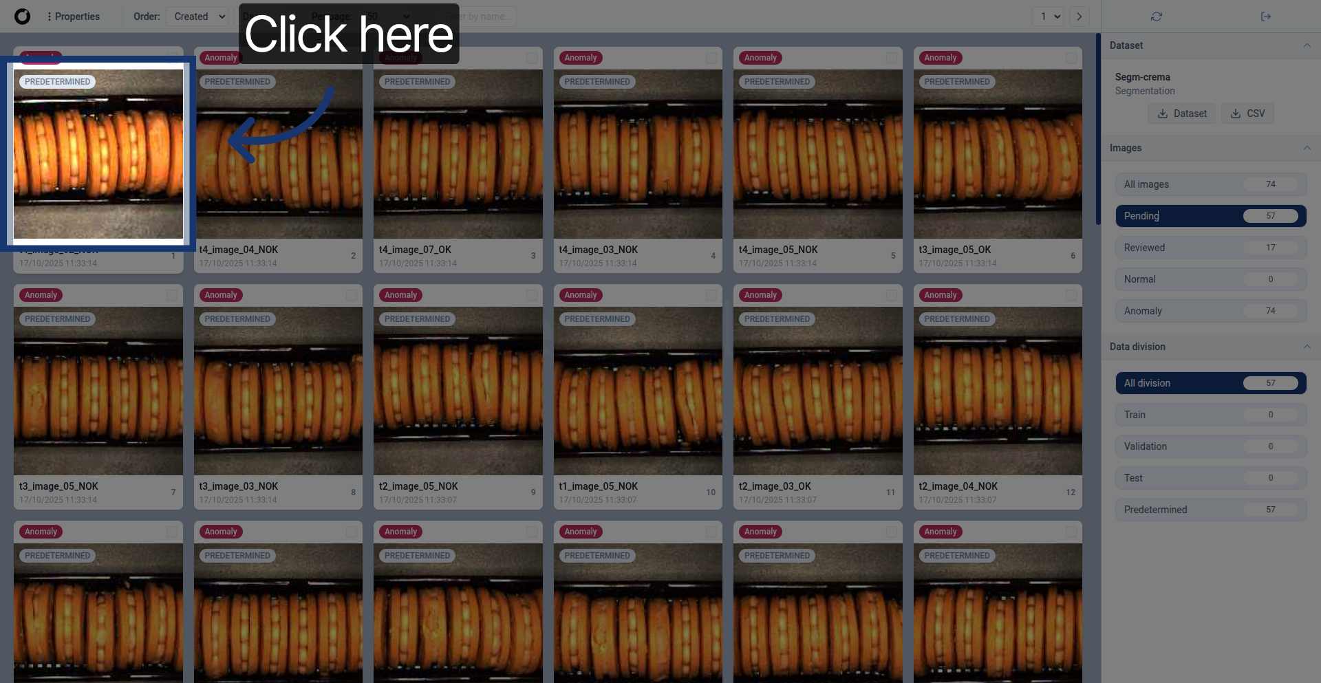 Open First Item for Labeling