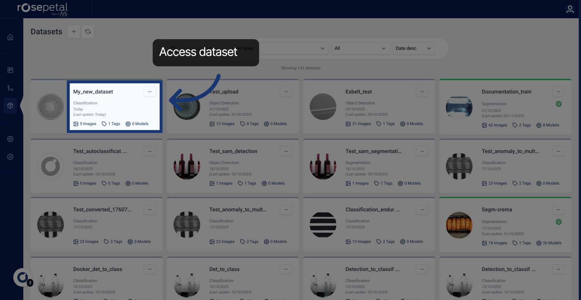Select Dataset for Export