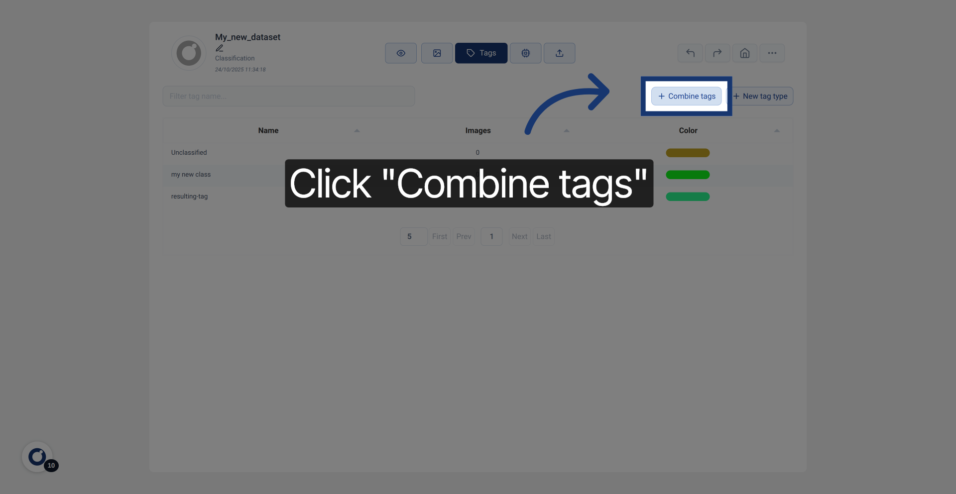Open Combine Tags Feature
