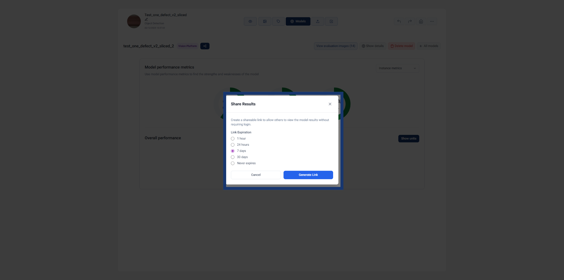 Initiate Shareable Link Creation