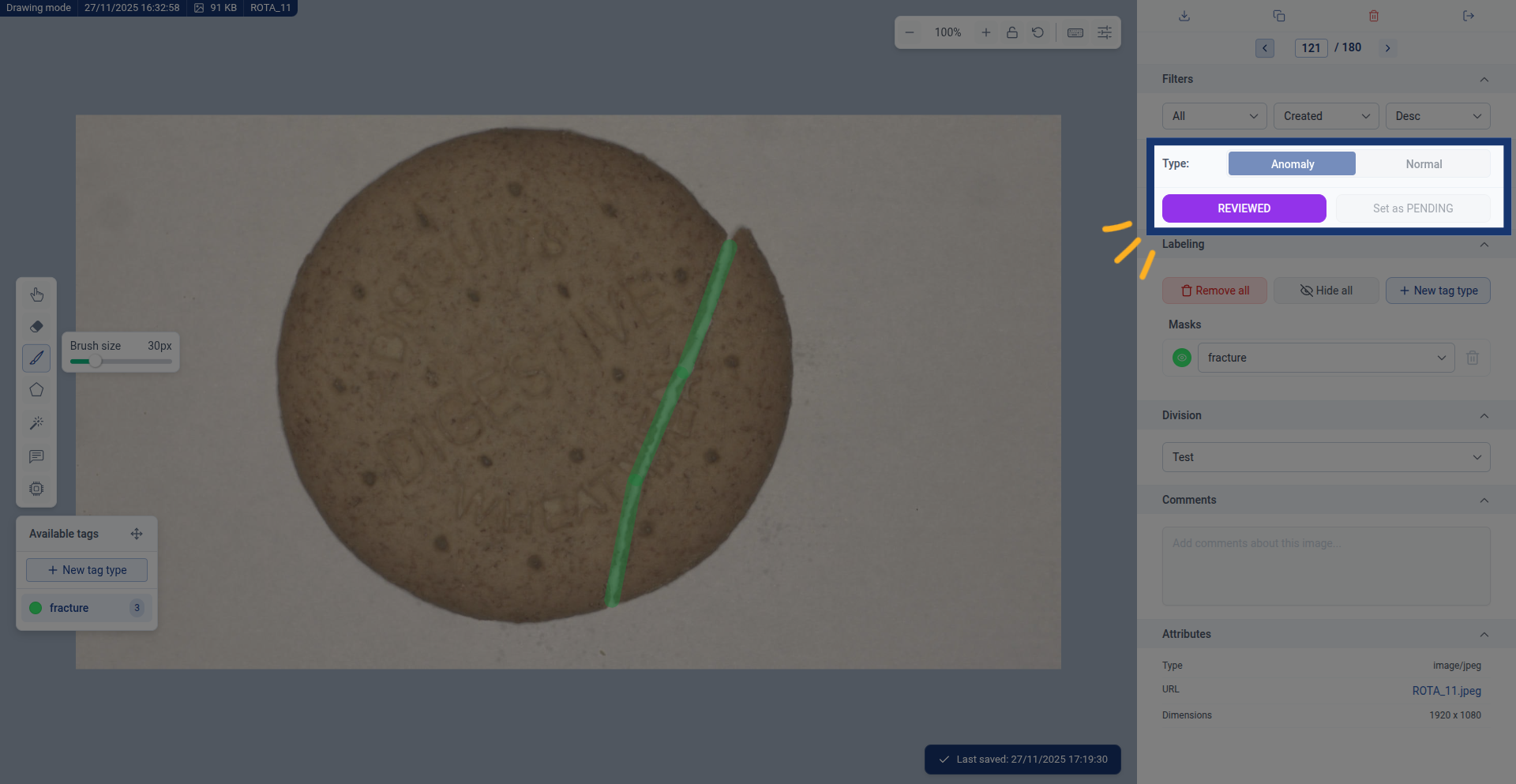 Confirm marked as reviewed