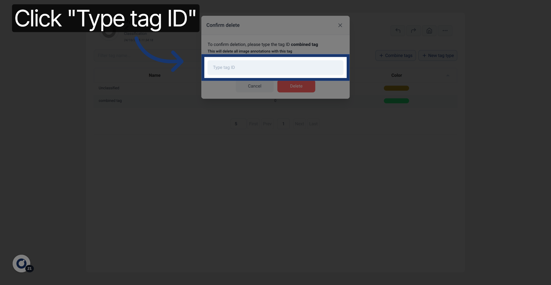 Confirm Tag ID Entry