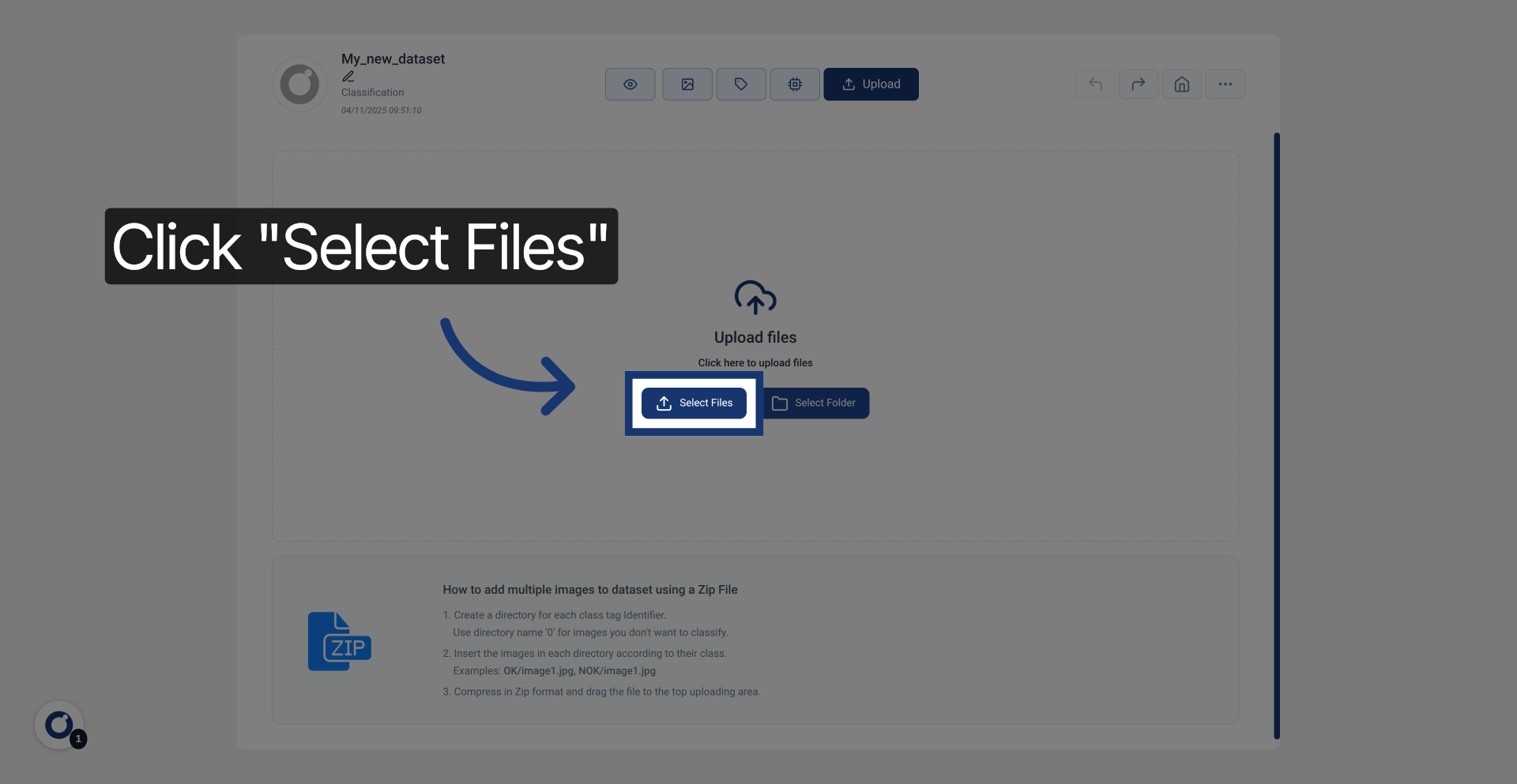 Click Select Files Option